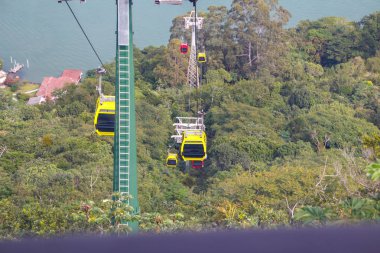 Santa Catarina portakal ağaçlarının plaja Balneario Camboriu plaj bağlayan teleferik