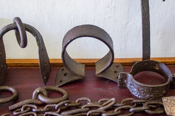 Instrumentos Antigos Tortura Usados Para Torturar Escravos Brasil — Fotografia de Stock