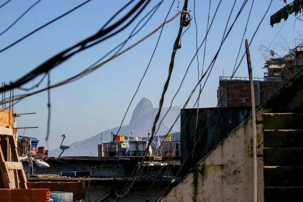 Två Brothers Hill Sett Utifrån Cantagalo Hill Rio Janeiro Brasilien — Stockfoto