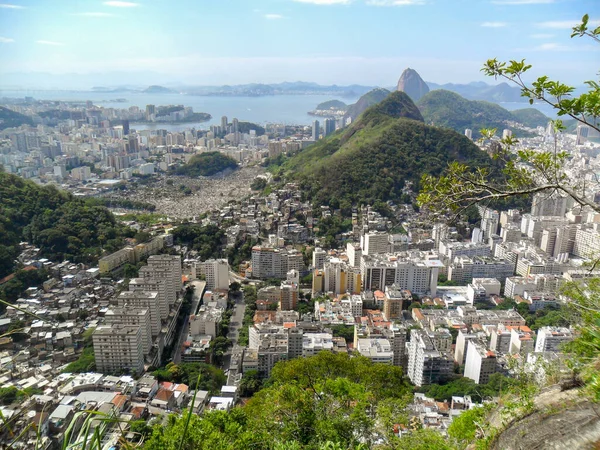 Copacabana Viertel Von Der Spitze Des Hügels Aus Gesehen Von — Stockfoto