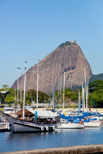 Łodzie Zacumowane Przystani Glorii Rio Janeiro Brazylia — Zdjęcie stockowe
