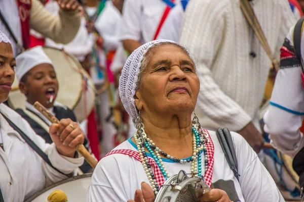 Congado Party Tiradentes Minas Gerais Brazil July 2014 People Parading — Stock Photo, Image