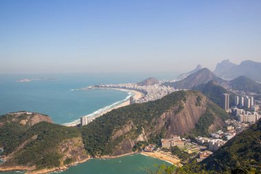 Rio de Janeiro, Brezilya 'daki Şeker Dağı' nın zirvesinden manzara.