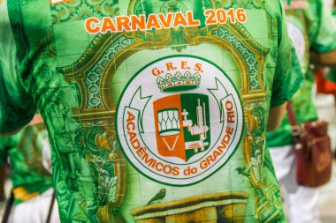 Brezilya, Rio de Janeiro 'da Samba Okulu Grande Rio' nun bataryası - 17 Ocak 2016: Okul provası sırasında Samba Okulu Grande Rio 'nun bataryası.