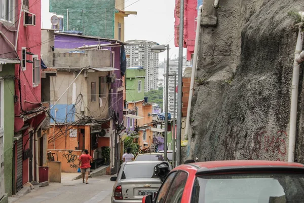 2012年11月29日 从巴西里约热内卢的罗辛哈贫民窟内部观看 从罗辛哈贫民窟内部观看 这是拉丁美洲最大的贫民窟 — 图库照片