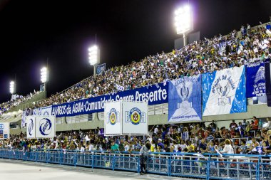 Rio de Janeiro, Brezilya 'daki samba okulu portelası - 17 Ocak 2016: Rio de Janeiro' daki karnaval öncesi samba okulu portelası.