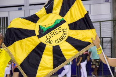 samba okulu sao clemente Rio de Janeiro, Brezilya - 30 Ocak 2016: samba okulu sao clemente Rio de Janeiro 'daki karnaval öncesi bir prova sırasında.