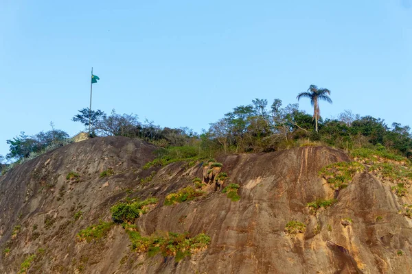 Kormányos Brazil Zászlóval Tetején Rio Janeiro Brazília — Stock Fotó