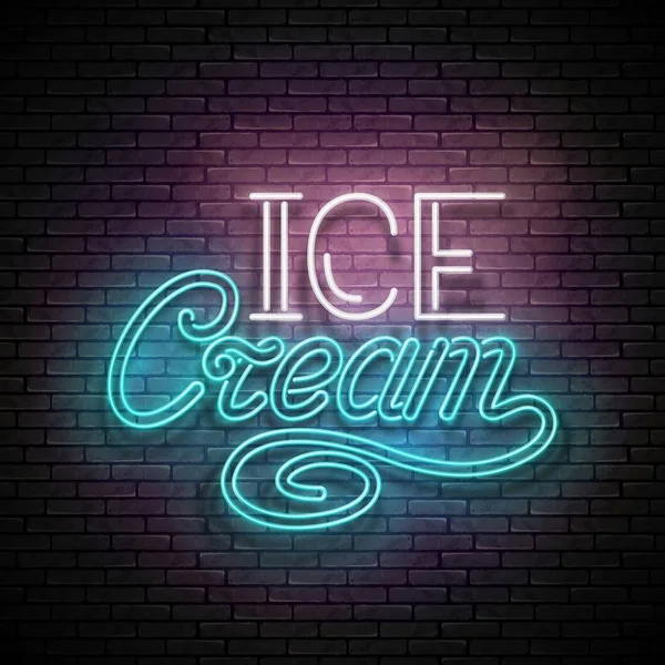 Vintage kızdırma tabela dondurma yazıt, vektör, illüstrasyon