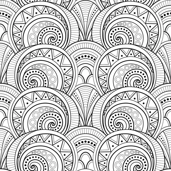 Монохромные Пластыри Бесконечная Текстура Абстрактным Элементом Дизайна Art Deco Paisley — стоковый вектор