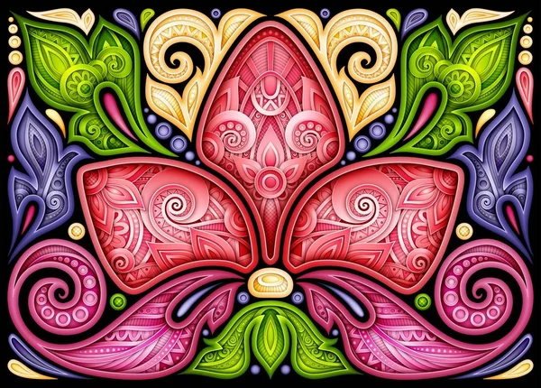 Gekleurde Bloemen Achtergrond Paisley Tuin Indiase Stijl Decoratieve Compositie Met — Stockvector