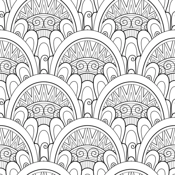 Монохромные Пластыри Бесконечная Текстура Абстрактным Элементом Дизайна Art Deco Paisley — стоковый вектор