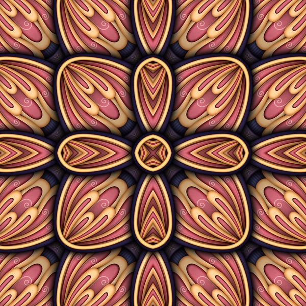 Colorato Seamless Tile Pattern Caleidoscopio Fantastico Infinita Texture Etnica Con — Vettoriale Stock