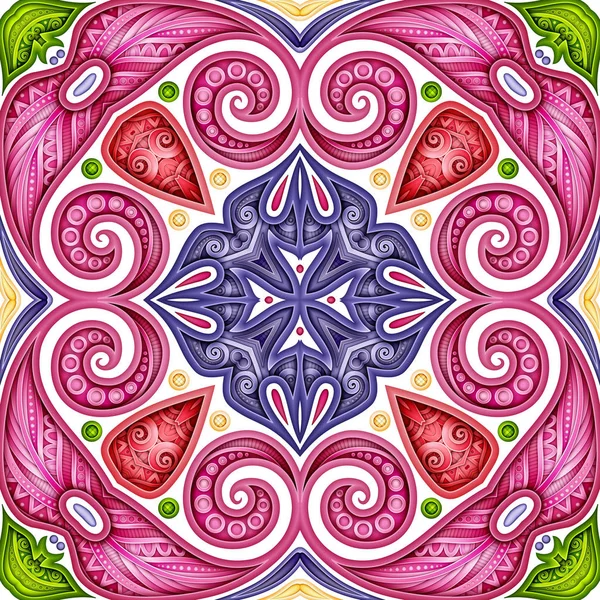 Färgade Sömlösa Mönster Med Mosaik Motiv Ändlösa Blommig Konsistens Paisley — Stock vektor
