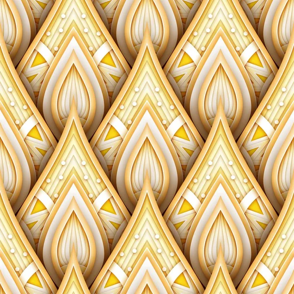 Sømløse Mønstre Med Gylne Etniske Motiver Endeløs Tekstur Med Abstrakt – stockvektor