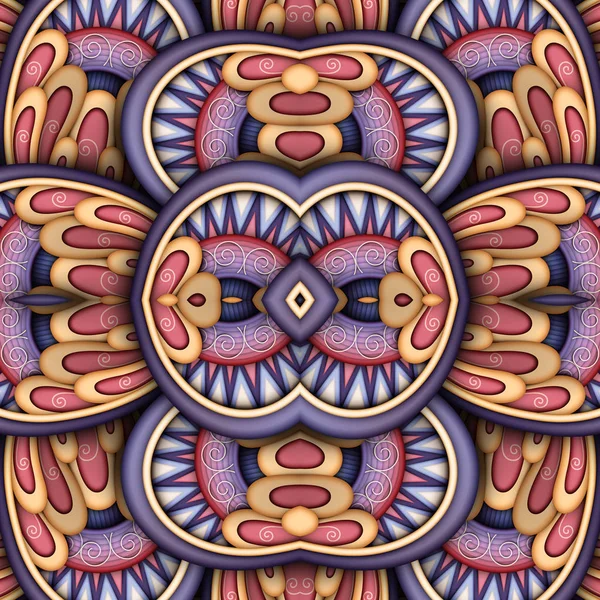 Farbige Nahtlose Fliesenmuster Fantastisches Kaleidoskop Endlose Ethnische Textur Mit Abstrakten — Stockvektor