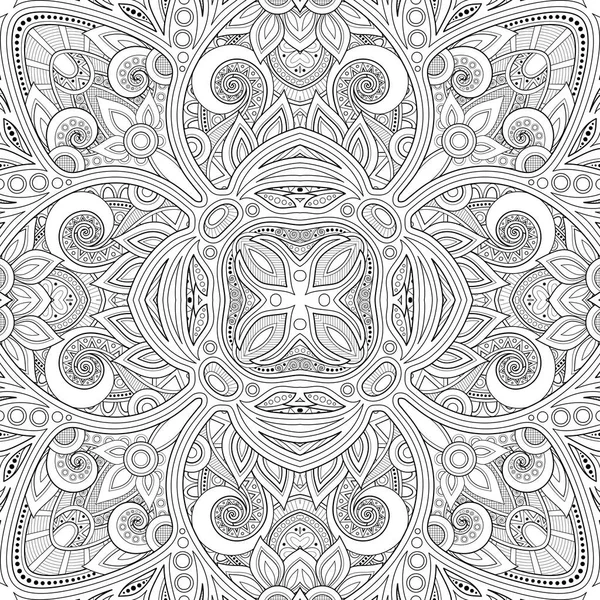 Modèle Sans Couture Monochrome Avec Motif Mosaïque Texture Florale Sans — Image vectorielle