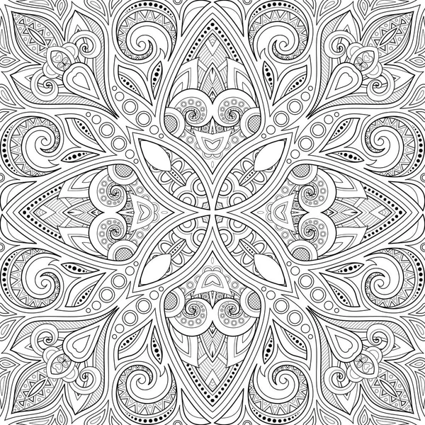 Fekete-fehér Seamless Pattern a mozaik motívum — Stock Vector