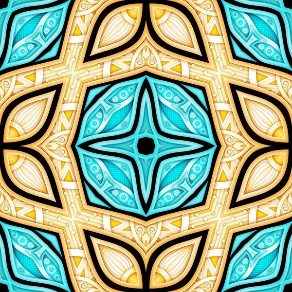 エスニック花柄の色のシームレスなパターン ダマスク織デザイン要素で無限のテクスチャです インド トルコ ペーズリーのガーデン スタイル ベクトル イラスト — ストックベクタ