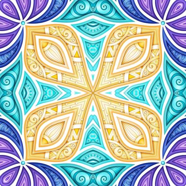 Színes virág etnikai motívumok Seamless Pattern — Stock Vector