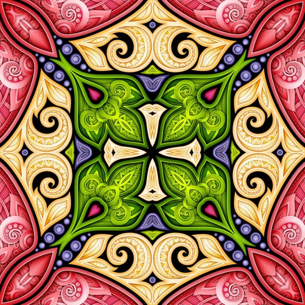 Patrón inconsútil de color con motivo de mosaico — Archivo Imágenes Vectoriales