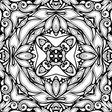 Tek renkli Dikişsiz desen Etnik çiçek motifi