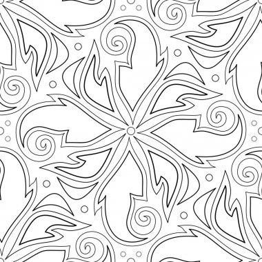 Tek renkli Dikişsiz desen Etnik çiçek motifi