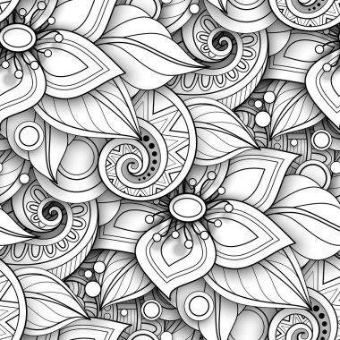 Çiçek motifli tek renkli Seamless Modeli