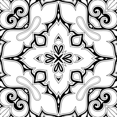 Tek renkli Seamless modeli ile mozaik Motif