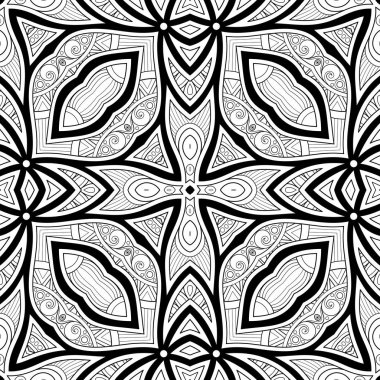 Çiçek etnik motiflerle tek renkli Seamless Modeli