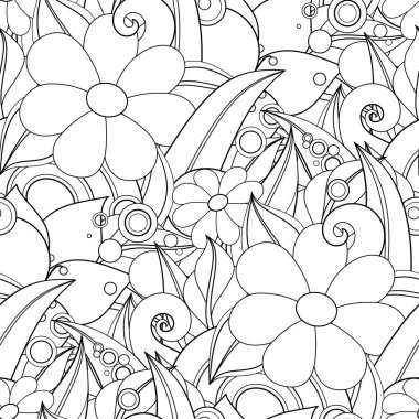 Çiçek motifli tek renkli Seamless Modeli