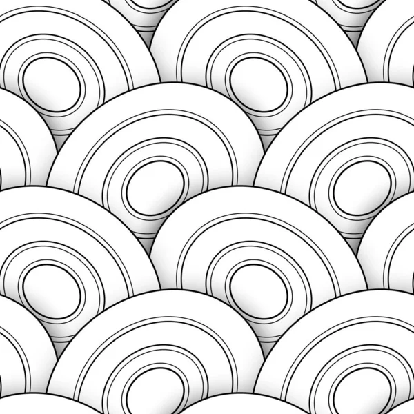 Monochroom naadloze patroon met schaal motieven — Stockvector