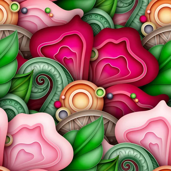Värillinen saumaton kuvio kukka motifs — vektorikuva