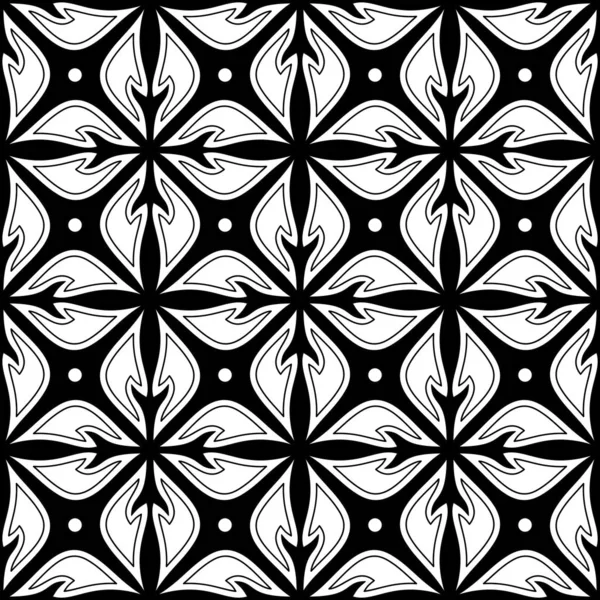 Monokrom Endeløs Tekstur Med Blomsteretnisk Motiv Paisley Garden Style Simple – Stock-vektor