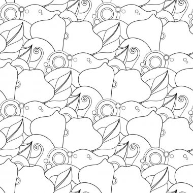 Çiçek motifli tek renkli Seamless Modeli