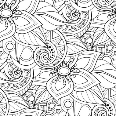 Çiçek motifli tek renkli Seamless Modeli