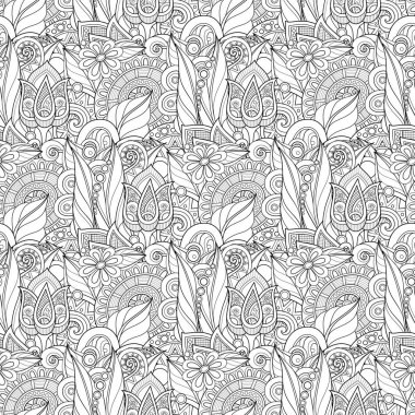 Çiçek motifli tek renkli Seamless Modeli