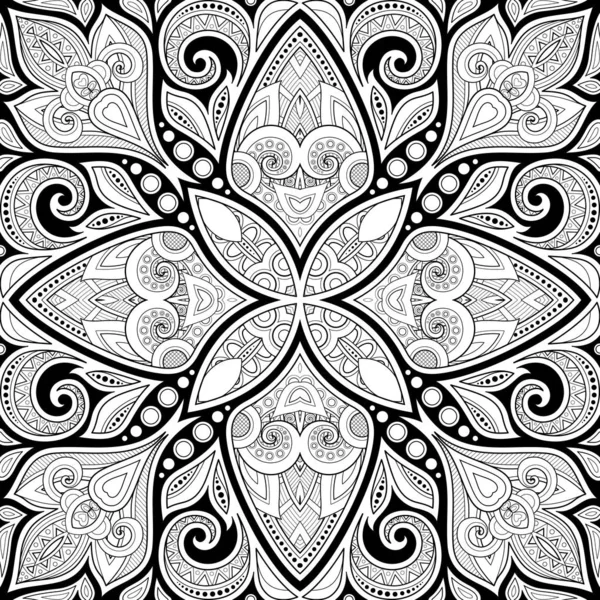 Monokrom sömlösa mönster med mosaik motiv — Stock vektor