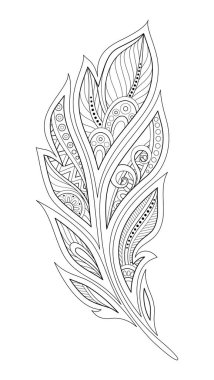 Paisley Bahçe Tarzında Monokrom Dekoratif Tüy