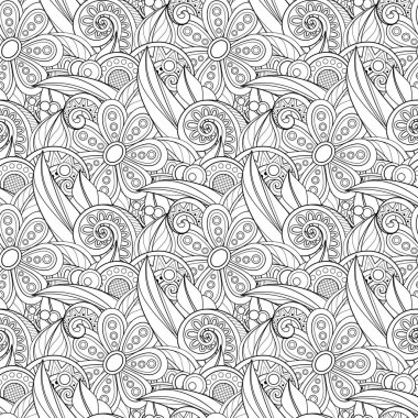 Çiçek motifli tek renkli Seamless Modeli