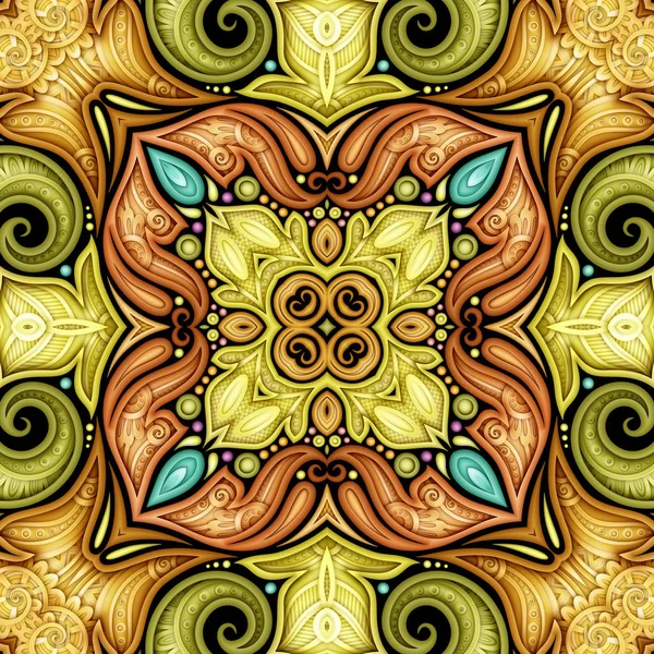 Padrão Sem Costura Colorido Com Motivo Mosaico Textura Floral Sem — Vetor de Stock