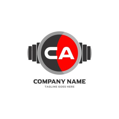 Harf Logosu Tasarım Simgesi Fitness ve Müzik Vektörü Sembolü.