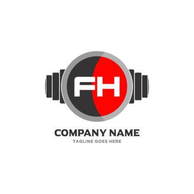Harf Logosu Tasarım Simgesi Fitness ve Müzik Vektörü Sembolü.