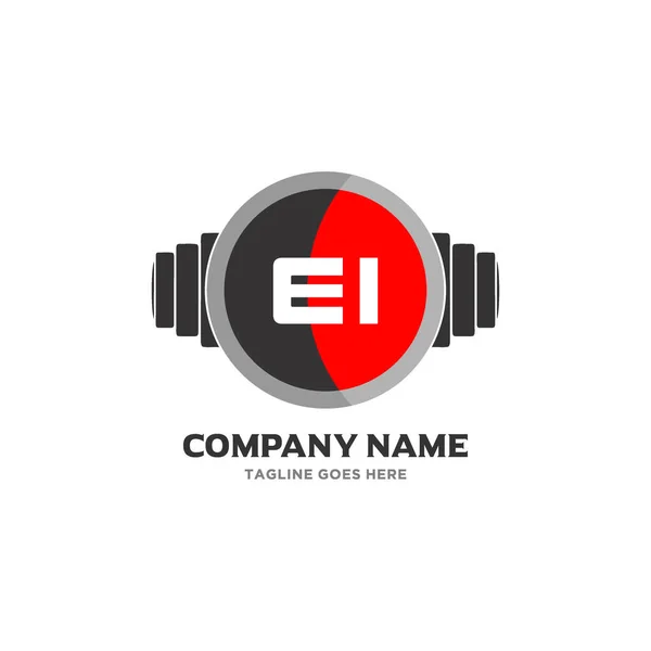 Letter Logo Design Icon Fitness Music Vector Symbol — Stock Vector