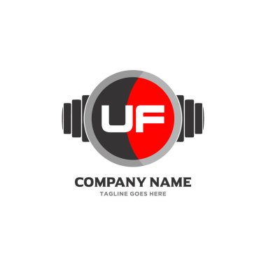 Harf Logosu Tasarım Simgesi Fitness ve Müzik Vektörü Sembolü.