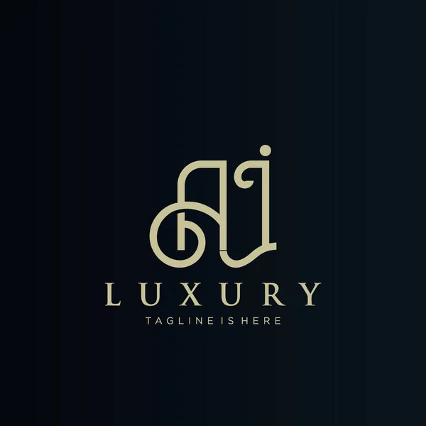 Luxury Initial Letter Logo Design Logo Minimalist Luxury Business — Stock Vector