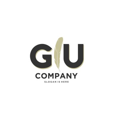 İlk harf Benzersiz yaratıcı modern modern lüks kürk süsü logosu. tasarım vektör logosu.