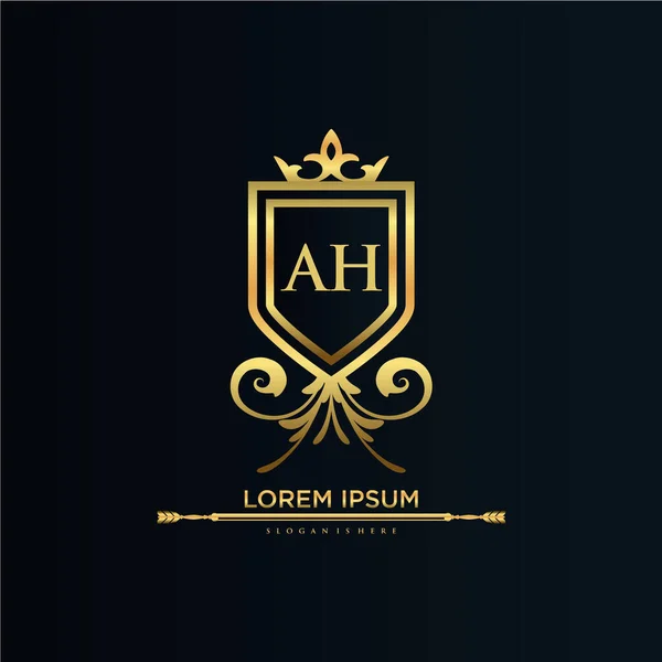 Lettera Iniziale Con Royal Template Elegant Con Vettore Logo Corona — Vettoriale Stock
