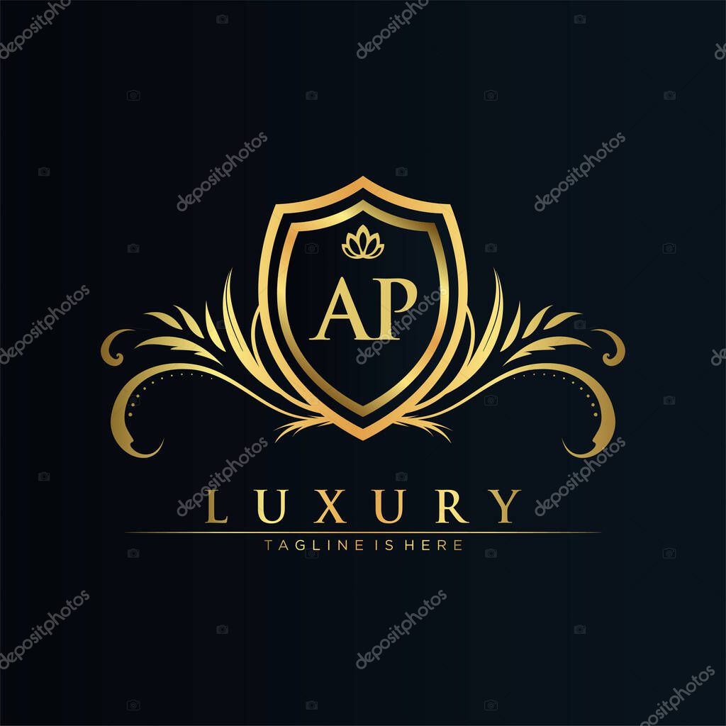 Letter Initial with Royal Template.elegant with crown logo vector, Creative Lettering Logo Vector Illustration.