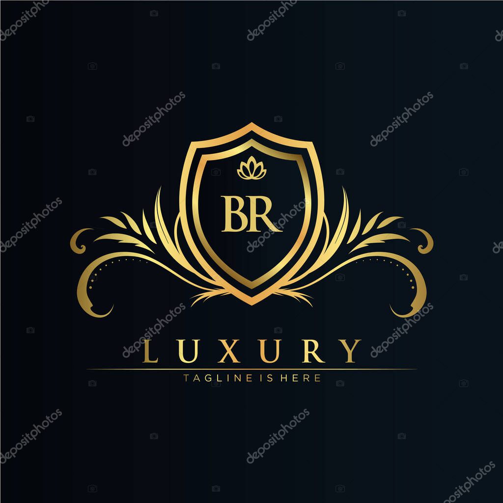 Letter Initial with Royal Template.elegant with crown logo vector, Creative Lettering Logo Vector Illustration.